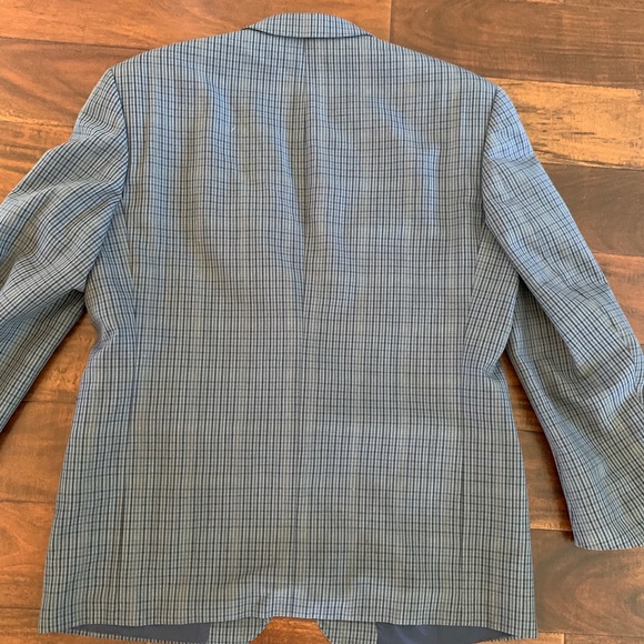 🔴 Vintage gray and blue plaid Baumler suit jacket - Picture 4 of 6